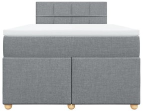 Cama boxspring com colchão 120x190 cm tecido cinzento-claro