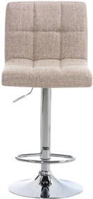 Conjunto de 2 bancos de bar Peru em tecido e com estrutura cromada 46 x 94-114 x 47 cm Creme