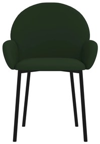 Cadeiras de jantar 2 pcs veludo verde-escuro