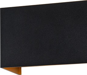 Candeeiro de parede exterior preto com dourado incl. LED 4 luzes IP54 - Edwin