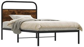 vidaXL Estrutura cama s/ colchão derivados de madeira carvalho fumado