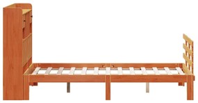 Cama com estante sem colchão 135x190 cm pinho maciço