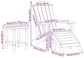 Conjunto de Lounge de Jardim de 3 Peças vidaXL Azul-marinho HDPE
