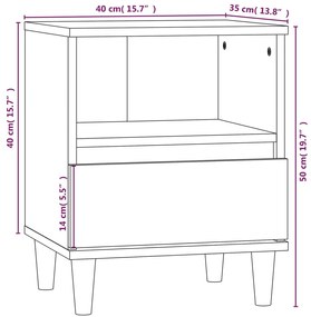 Mesas de cabeceira 2 pcs 40x35x50 cm cinzento sonoma