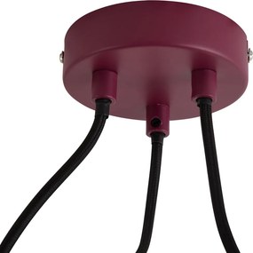 Candeeiro de Teto Pendente de Design Vermelho com Vidro Opalino 3 Luzes - Tulip