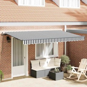 vidaXL Toldo Retrátil Manual Antracite e Branco