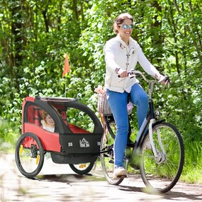 Reboque de Bicicleta para Crianças acima de 18 Meses Reboque de Bicicleta com 2 Lugares com Cinto de Segurança Espaço de Armazenamento e Sistema de Am