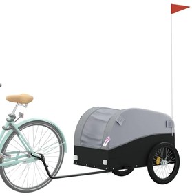 Reboque para bicicleta 45 kg ferro preto e cinza
