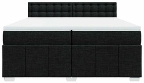 Cama com molas/colchão 200x200 cm tecido preto