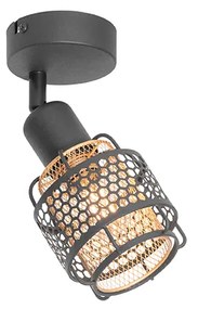 Candeeiro de teto design preto com dourado - Noud Design