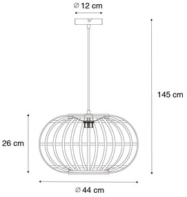 Candeeiro suspenso oriental bambu 44 cm - Amira Oriental