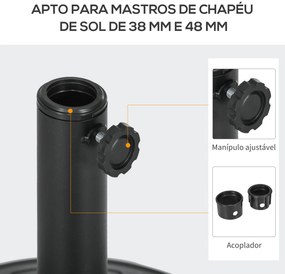 Base para Chapéu de Sol Suporte para Chapéu de Sol de HDPE Preenchível