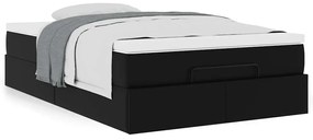 Estrutura de cama otomana com colchão 120x200 cm preta