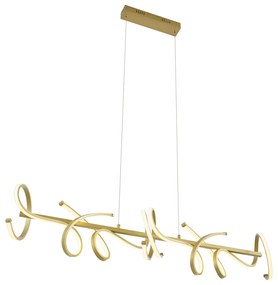 LED Candeeiro suspenso de design dourado retangular regulável em 3 níveis - Krisscross Moderno