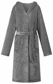 vidaXL Roupão com Capuz Cinza Escuro xl Flanela