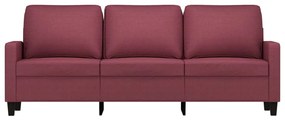 Sofá de 3 lugares tecido 180 cm vermelho tinto