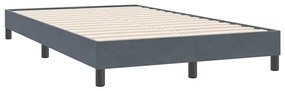 Cama boxspring com colchão 120x220 cm veludo cinzento-escuro