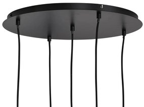 Candeeiro suspenso moderno preto com vidro fumado - Jia