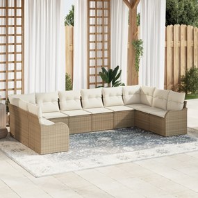 Conjunto de Sofá de Jardim vidaXL de 10 Peças com Almofadas Rattan de