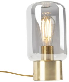 Candeeiro de mesa design em latão com vidro fumê - Bliss Cute