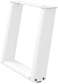 Pés para mesa de centro em forma de U, 2 peças, branco, 50x (42-43) cm