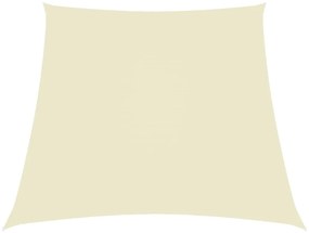 Para-sol estilo vela tecido oxford trapézio 3/5x4 m cor creme