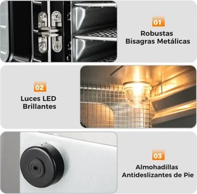 Desidratador de alimentos com bandejas de aço inoxidável Secador de alimentos com ecrã LED Temperatura 35-75 ℃ e temporizador