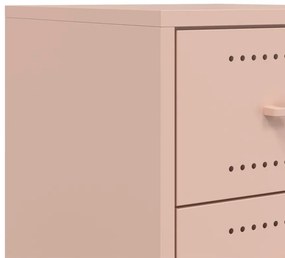Mesa de cabeceira 36x39x43,5 cm aço rosa