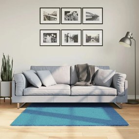 vidaXL Tapete de pelo curto OVIEDO 120x120 cm turquesa