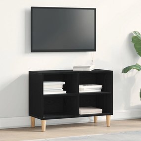 Gabinete de TV Carvalho Preto - 69.5x30x50 cm, Feito de Madeira de Eng