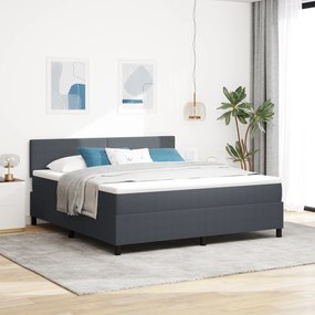 vidaXL Cama Box Spring com Colchão Cinza Escuro Super King Tecido de Veludo