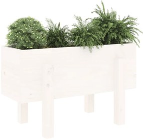 Vaso/floreira de jardim 62x30x38 cm pinho maciço branco