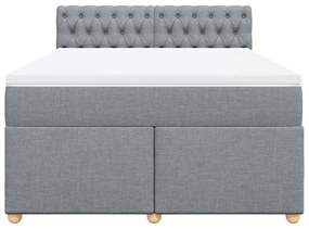 Cama com molas/colchão 140x200 cm tecido cinzento-claro