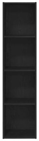 Gabinete de Livro/TV Carvalho Preto 36x30x143 cm