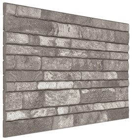 Painéis de parede 3D design tijolos cinzentos-escuros 10 pcs EPS