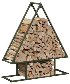 Suporte para lenha aço laminado a frio verde azeitona