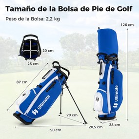 Conjunto completo de tacos de golfe para homem com bolsa de suporte. Inclui driver #1 460CC, madeira #3, híbrido, ferros #5#6#7#8#9#P#S e taco Azul