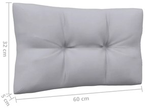 8 pcs conjunto lounge de jardim + almofadões cinza pinho