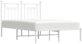 Estrutura de cama com cabeceira 135x190 cm metal branco