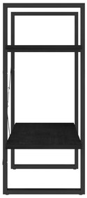 Estante com 2 prateleiras 60x30x70 cm pinho maciço preto
