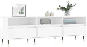 Móvel p/ TV 150x30x44,5 cm derivados madeira branco brilhante