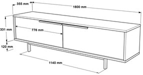 Móvel TV ON1 – Nogueira – 160 cm x 45,1 cm x 35,5 cm