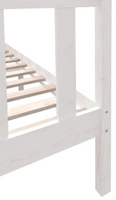Estrutura de cama casal 135x190 cm pinho maciço branco