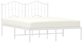 Estrutura de cama com cabeceira 150x200 cm metal branco