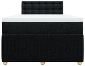 Cama boxspring com colchão 120x190 cm tecido preto