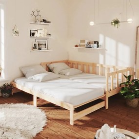vidaXL Sofá-cama de puxar 2x(90x200) cm pinho maciço