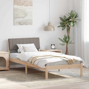 vidaXL Estrutura da cama com cabeceira Marrom e taupe 90 x 190 cm