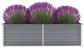vidaXL Canteiro elevado de jardim aço galvanizado 160x40x45cm cinzento