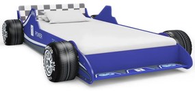 245661 vidaXL Cama carro de corrida para crianças 90x200 cm azul