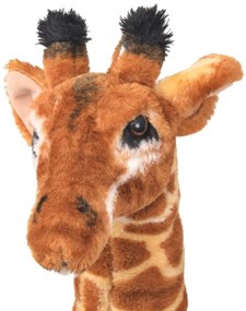 Brinquedo de montar girafa peluche castanho e amarelo XXL